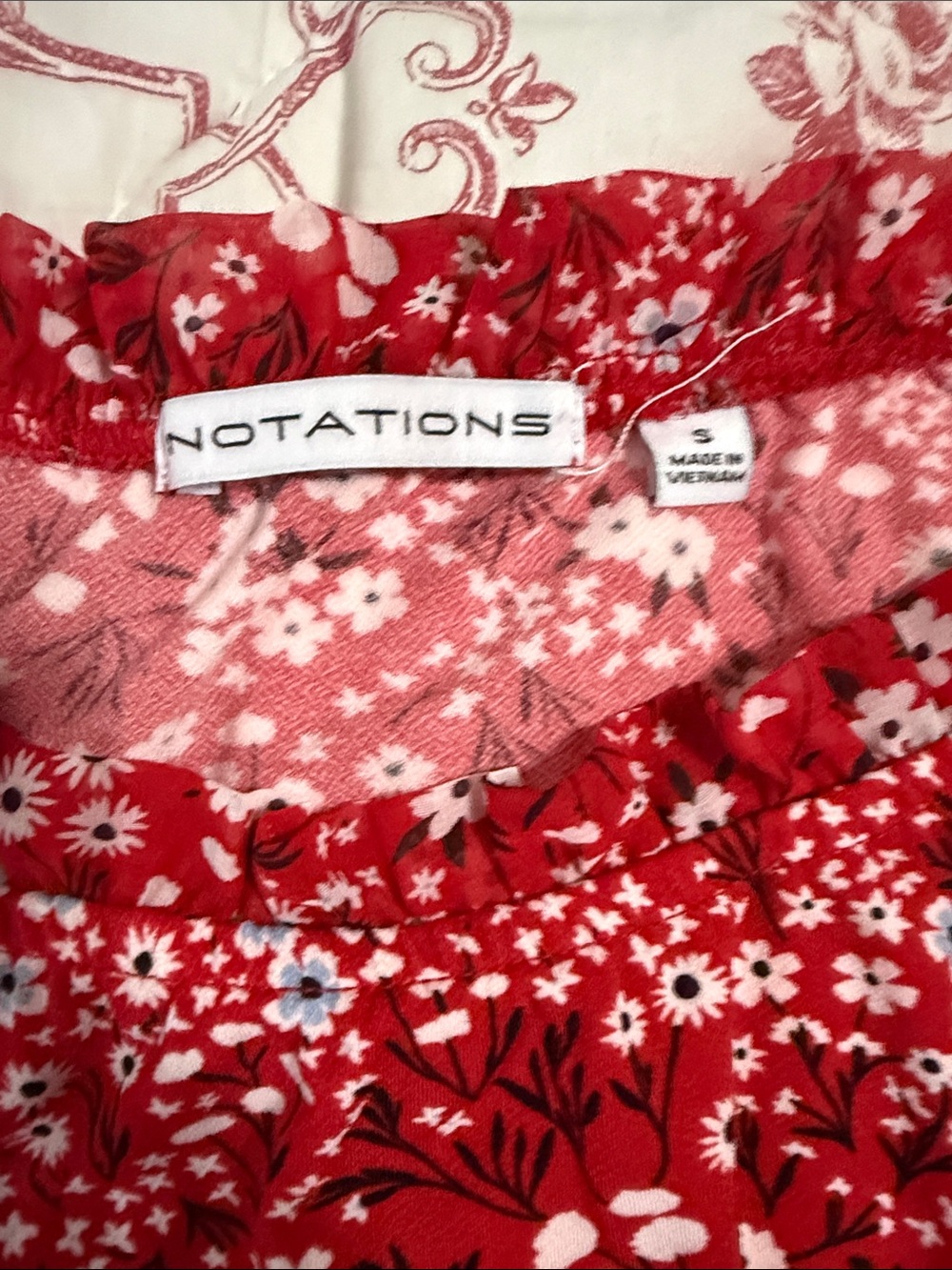 Notations Red Floral Ruffle-Edge Camisole - Picture 2 of 4